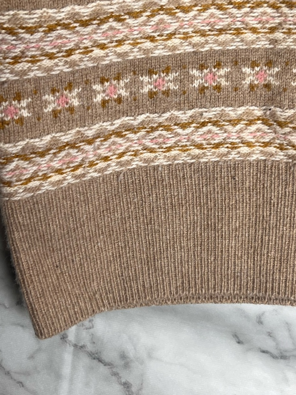 Faherty Extra Fine Merino Wool Blend XS Fair Isle Sweater Vest Vintage Cottage - Picture 6 of 7